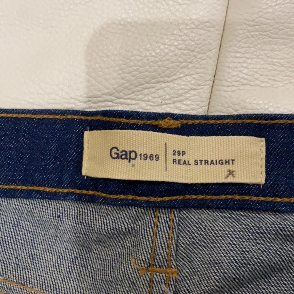 Gap distressed dark blue jeans sz 29 petite - Picture 5 of 9